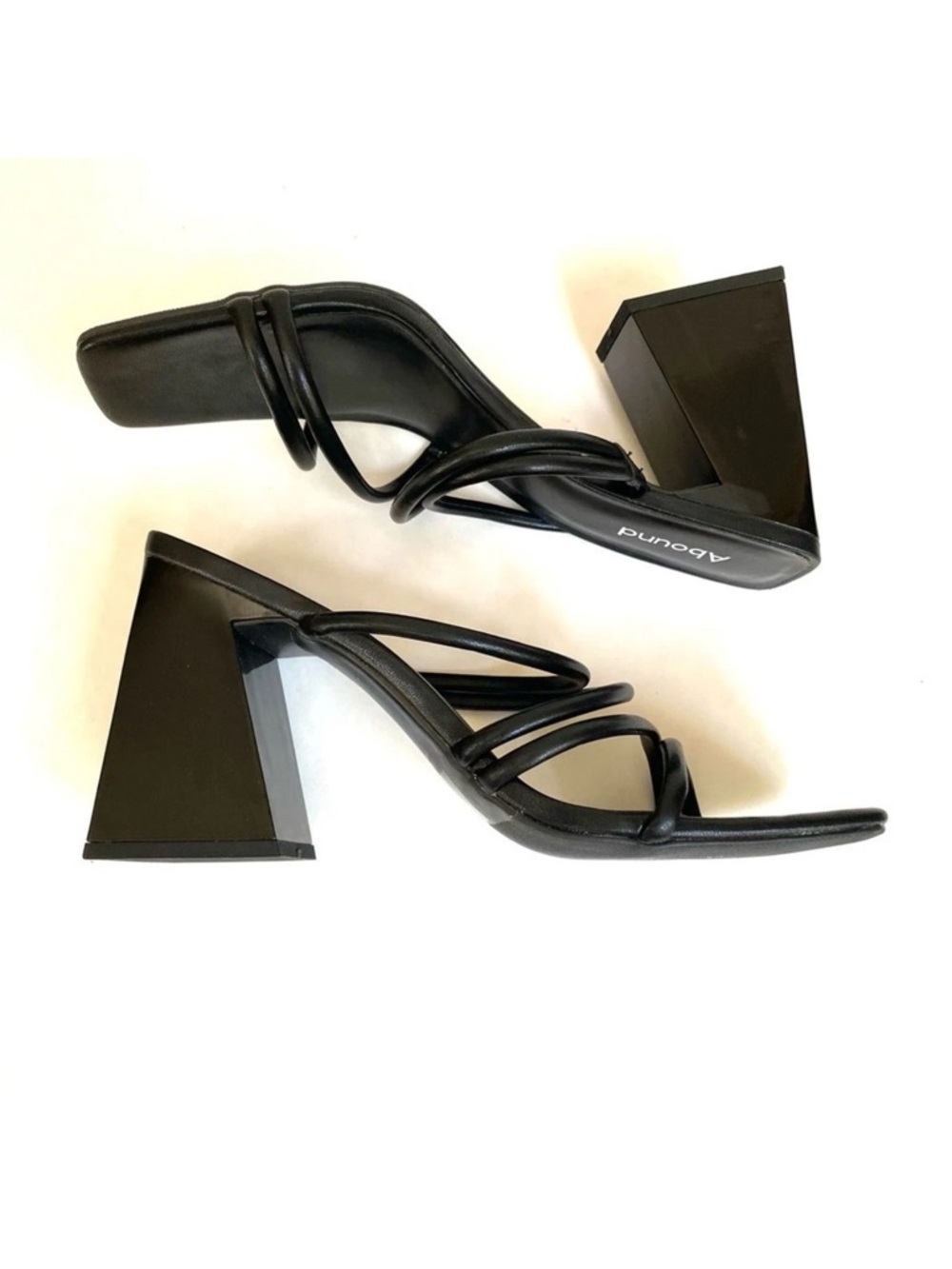 ABOUND Austyn Square Toe Strappy Black Sandal Sculptural Heel Size 10 NWOT - Picture 6 of 9